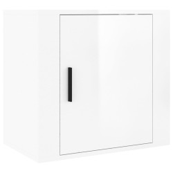 vidaXL Comodini a Muro 2 pz Bianco Lucido 50x30x47 cm