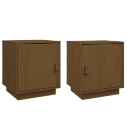 vidaXL Comodini 2 pz Miele 40x34x45 cm in Legno Massello di Pino