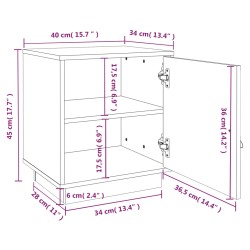 vidaXL Comodini 2 pz Miele 40x34x45 cm in Legno Massello di Pino