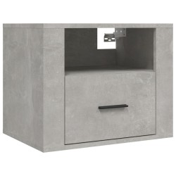 vidaXL Comodini a Muro 2 pz Grigio Cemento 50x36x40 cm