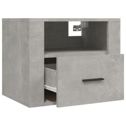 vidaXL Comodini a Muro 2 pz Grigio Cemento 50x36x40 cm