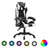    Sedia da Gaming con Luci a LED RGB Bianca e Nera in Similpelle