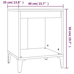 vidaXL Comodino Grigio Cemento 40x35x50 cm