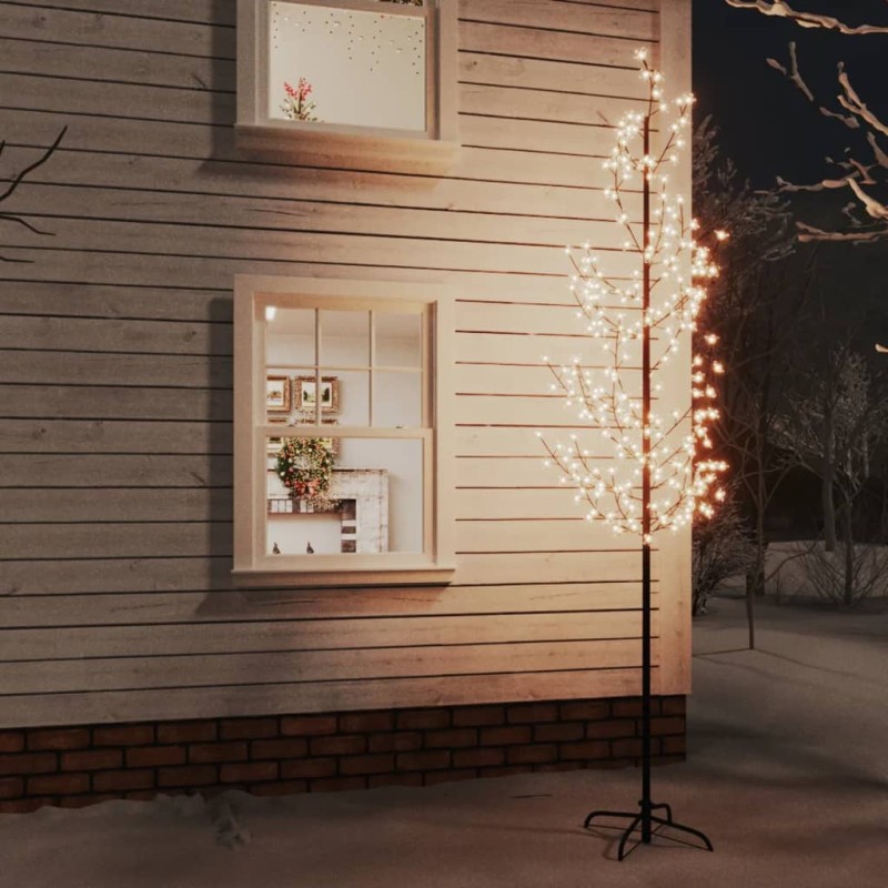 vidaXL Albero di Ciliegio con 368 LED Bianco Caldo 300 cm