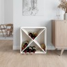 vidaXL Portabottiglie Bianco 62x25x62 cm in Legno Massello di Pino