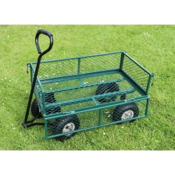 Draper Tools Carrello Giardino Rete Acciaio 86,5x46,5x21 cm Verde Nero