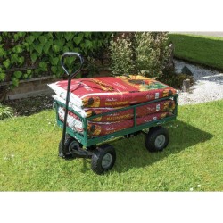 Draper Tools Carrello Giardino Rete Acciaio 86,5x46,5x21 cm Verde Nero