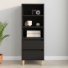 vidaXL Credenza Nero 40x36x110 cm in Legno Ingegnerizzato