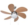 vidaXL Ventilatore da Soffitto con Luce 76 cm Marrone Chiaro