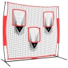 vidaXL Rete Baseball Portatile Nera e Rossa 183x105x183 cm Poliestere