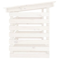 vidaXL Portalegna Bianco 108x73x79 cm in Legno Massello di Pino