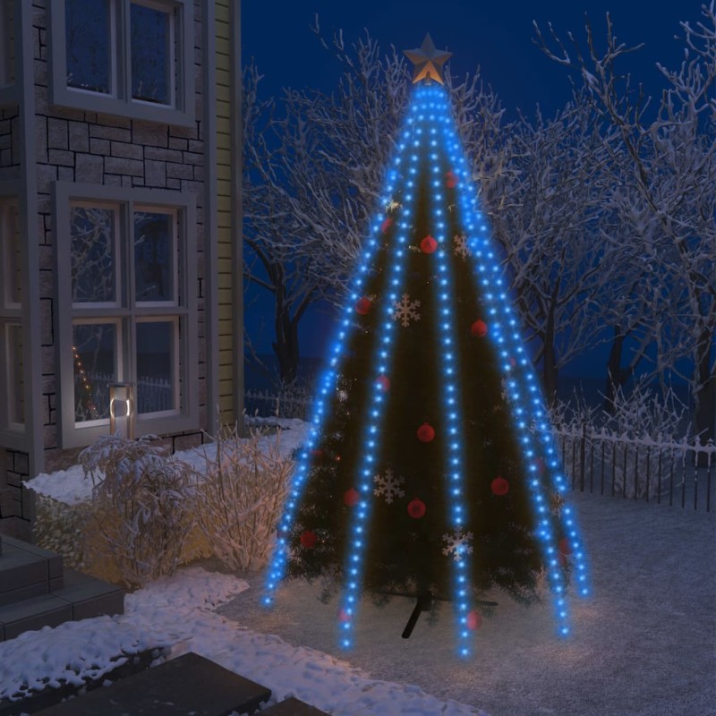 vidaXL Rete di Luce per Albero di Natale 400 LED Blu 400 cm