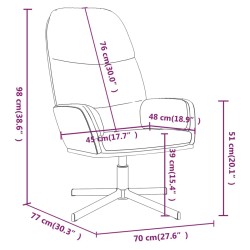 vidaXL Poltrona Relax con Poggiapiedi Bianco Crema in Similpelle