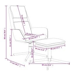 vidaXL Poltrona Relax con Poggiapiedi Grigio Scuro in Velluto