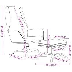 vidaXL Poltrona Relax con Poggiapiedi Grigio Chiaro in Velluto