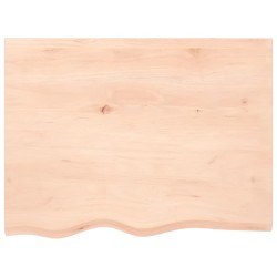 vidaXL Piano Bagno 80x60x4 cm in Legno Massello Non Trattato