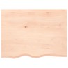 vidaXL Piano Bagno 80x60x4 cm in Legno Massello Non Trattato