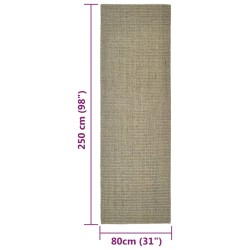 vidaXL Tappeto in Sisal per Tiragraffi Tortora 80x250 cm