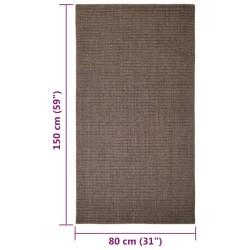 vidaXL Tappeto in Sisal per Tiragraffi Marrone 80x150 cm