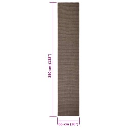 vidaXL Tappeto in Sisal per Tiragraffi Marrone 66x350 cm