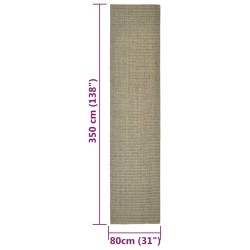 vidaXL Tappeto in Sisal per Tiragraffi Tortora 80x350 cm