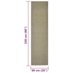 vidaXL Tappeto in Sisal per Tiragraffi Tortora 66x250 cm