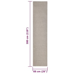 vidaXL Tappeto in Sisal per Tiragraffi Sabbia 66x300 cm