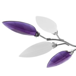 vidaXL Lampada Soffitto Foglie Bianco e Viola Cristallo Acrilico 3xE14