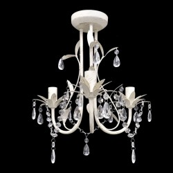 vidaXL Lampadario con Pendenti in Cristallo 4 pz Bianco Elegante  