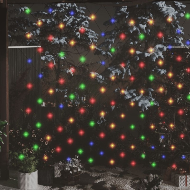 vidaXL Luci di Natale Rete Colorate 3x2m 204 LED Interni Esterni