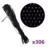 vidaXL Luci di Natale a Rete Colorate 3x3m 306 LED Interni Esterni