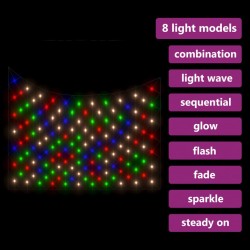 vidaXL Luci di Natale a Rete Colorate 3x3m 306 LED Interni Esterni