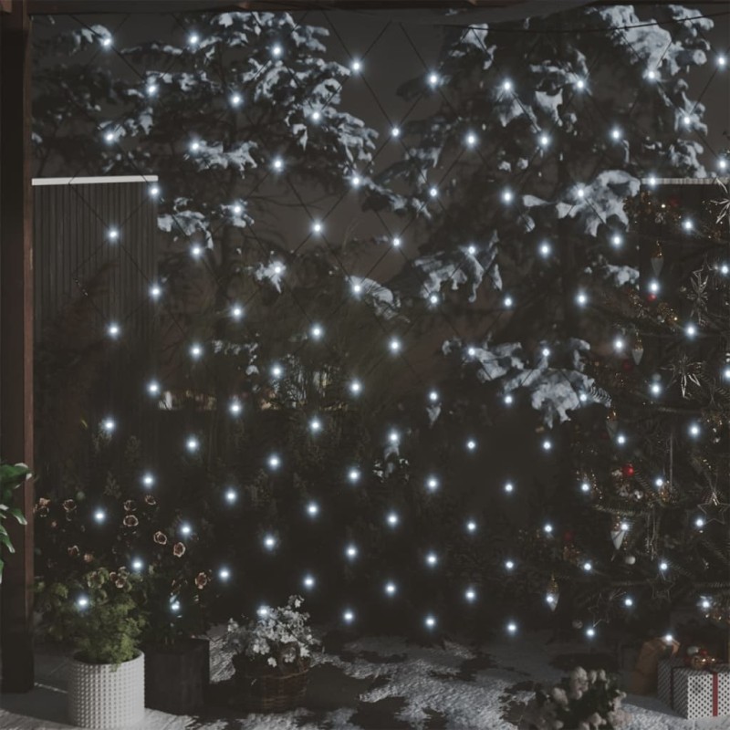 vidaXL Luci di Natale Rete Bianco Freddo 4x4m 544 LED Interni Esterni