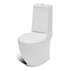 vidaXL Set WC e Bidet con Piede in Ceramica Bianca