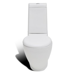 vidaXL Set WC e Bidet con Piede in Ceramica Bianca