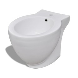 vidaXL Set WC e Bidet con Piede in Ceramica Bianca