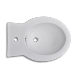 vidaXL Set WC e Bidet con Piede in Ceramica Bianca