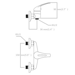 vidaXL Set Miscelatori Doccia 2 pz 