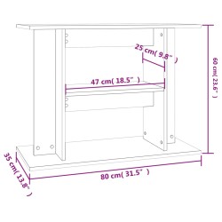 vidaXL Supporto per Acquario 80x35x60 cm in Legno ingegnerizzato Nero