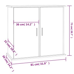 vidaXL Supporto per Acquario 81x36x73 cm in Legno ingegnerizzato Nero