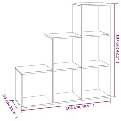 vidaXL Libreria a Scala Rovere Fumo 107 cm in Legno Ingegnerizzato