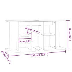 vidaXL Supporto Acquario 120x40x60 cm Legno ingegnerizzato Grigio Cemento