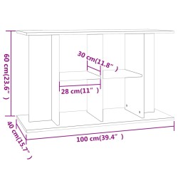 vidaXL Supporto per Acquario 100x40x60 cm in Legno ingegnerizzato Bianco