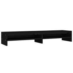 vidaXL Supporto per Monitor Nero 100x24x16cm in Legno Massello di Pino