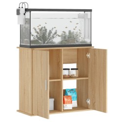 vidaXL Supporto Acquario 81x36x73cm in Legno ingegnerizzato Rovere Sonoma