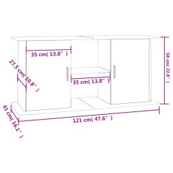 vidaXL Supporto Acquario 121x41x58 cm Legno ingegnerizzato Rovere Sonoma