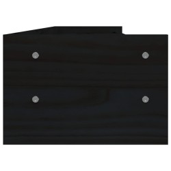 vidaXL Supporto per Monitor Nero 100x24x16cm in Legno Massello di Pino