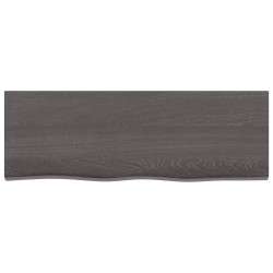 vidaXL Piano Bagno Grigio Scuro 80x30x6 cm Legno Massello Trattato