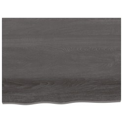 vidaXL Piano Bagno Grigio Scuro 80x60x2 cm Legno Massello Trattato