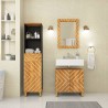 vidaXL Set Mobili da Bagno 3pz Marrone e Nero Legno Massello di Mango